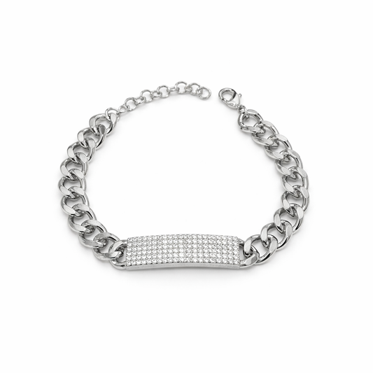 Thick Zircon Plaque Bracelet