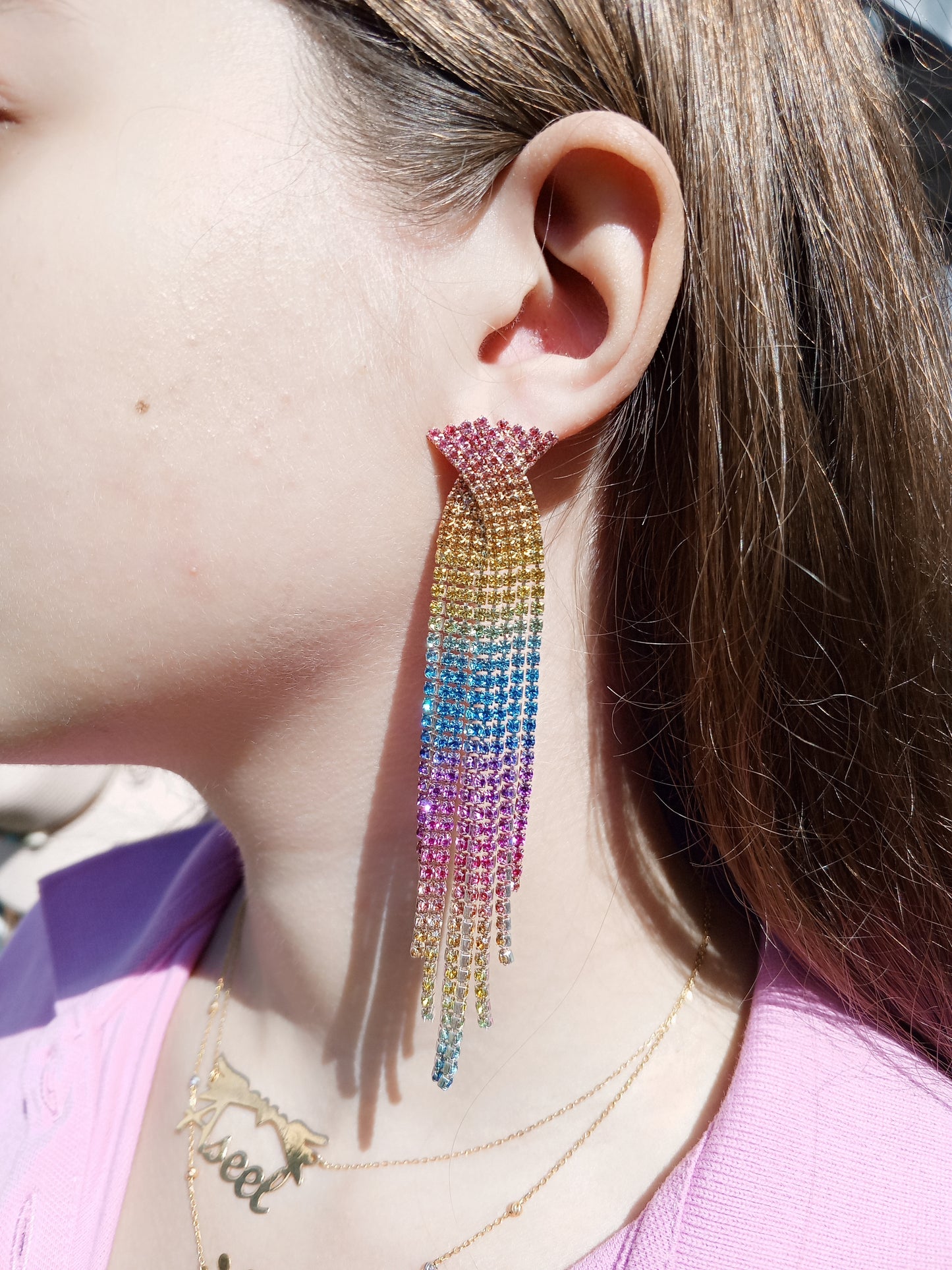 Rainbow Waterfall Earrings