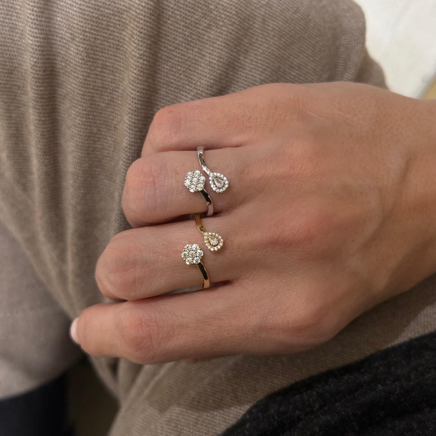 Double Shape Zircon Ring