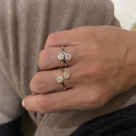 Double Shape Zircon Ring