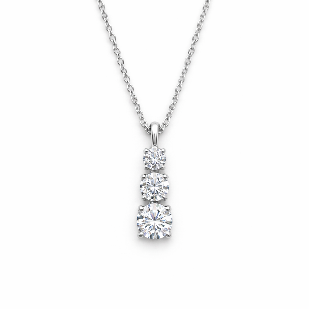 Sparkly Triple Stud Necklace