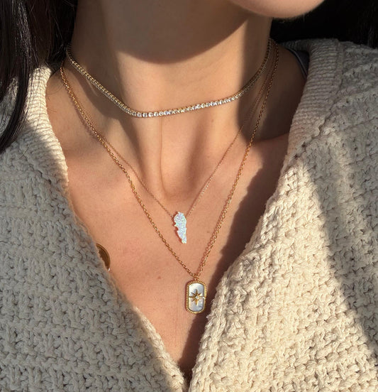 Opal Map of Lebanon Necklace