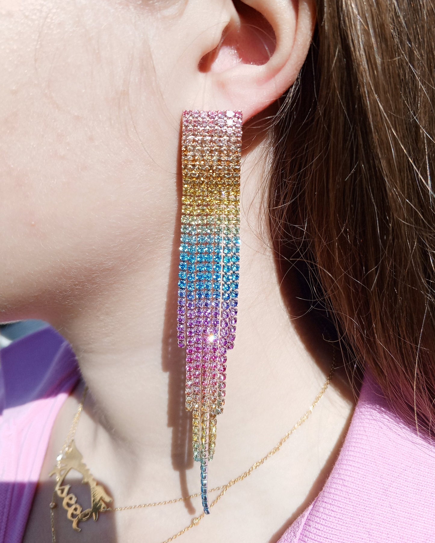 Rainbow Waterfall Earrings