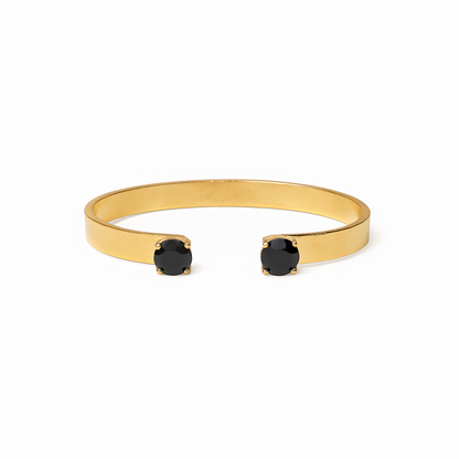 Black Round Stone Swarovski bangle