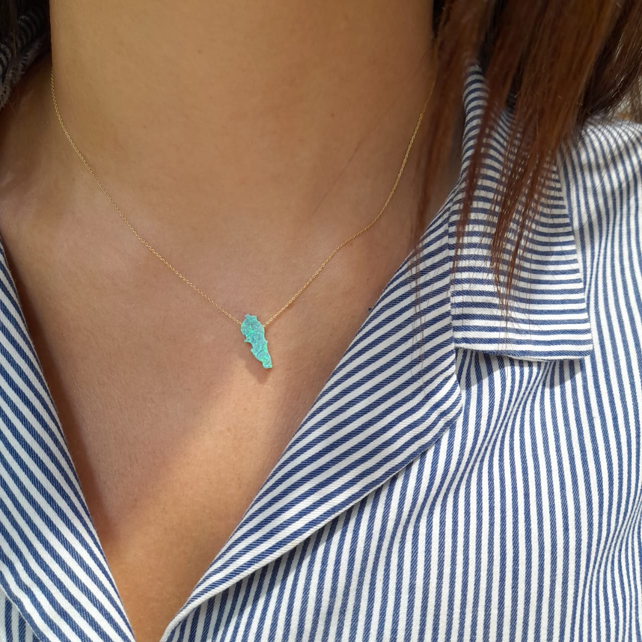 Opal Map of Lebanon Necklace