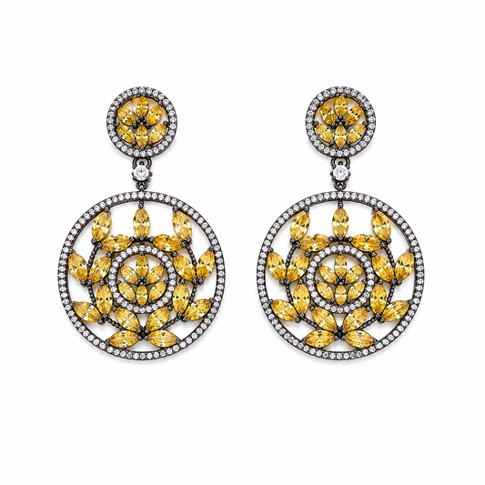 Golden Black Earrings
