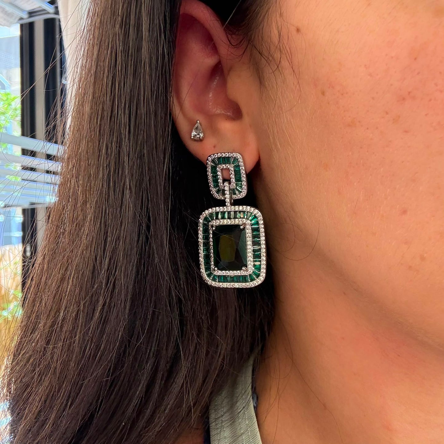Bold Emerald Earrings