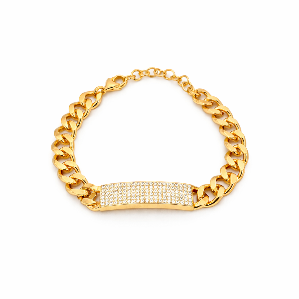 Thick Zircon Plaque Bracelet