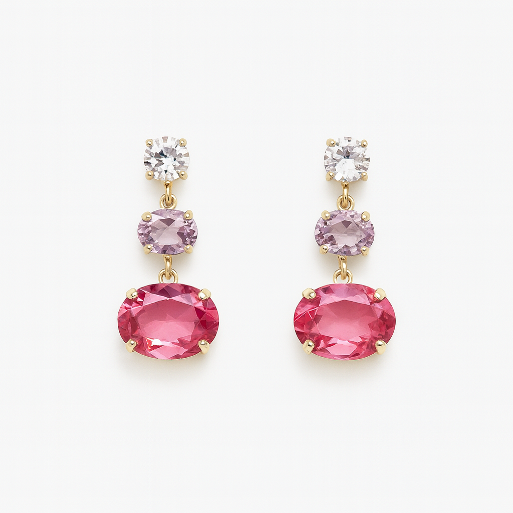 Shades Of Pink Swarovski Earrings