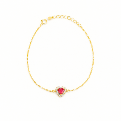 Simple Zircon Heart Bracelet In Gold