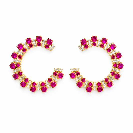 Fuschia Arc Earrings