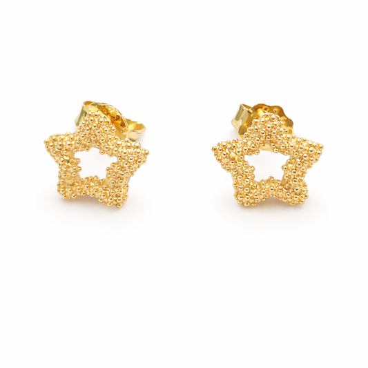 Small Texture Star Earrings