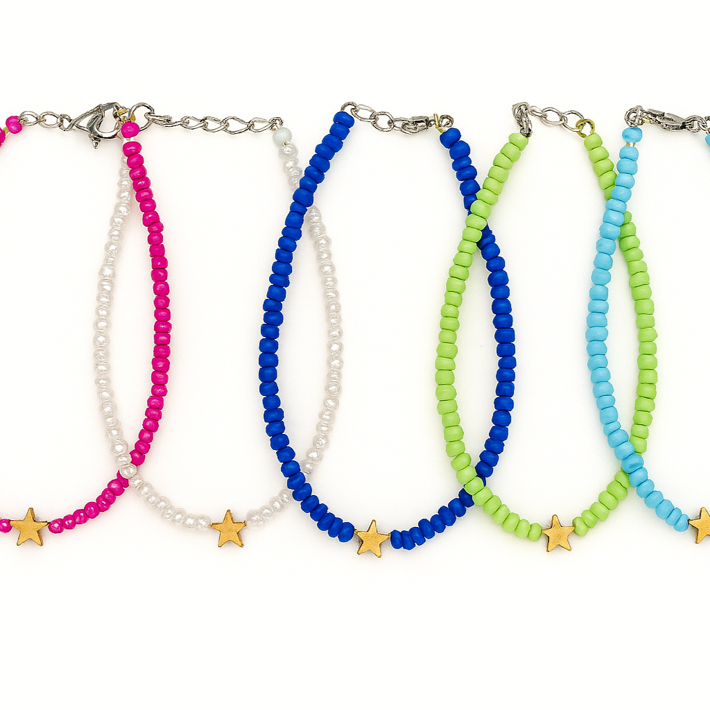 Beaded Hematite Star Bracelet
