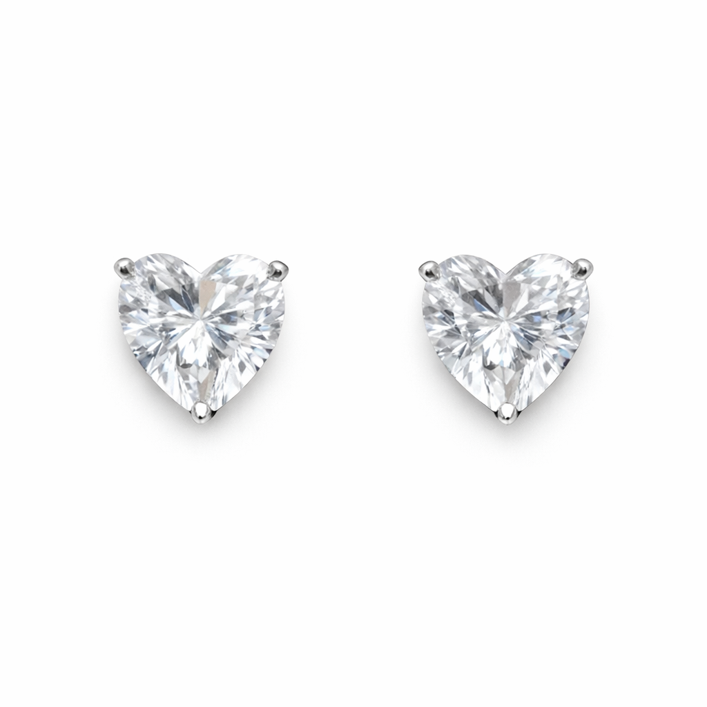 Medium Heart Stud Earrings