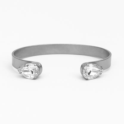 Chunky Plain Swarovski Teardrop Bangle
