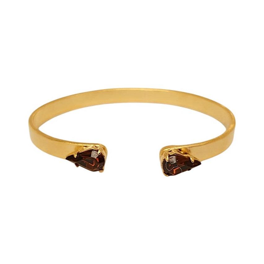 Small Teardrop Honey-Brown Swarovski Stone Bangle