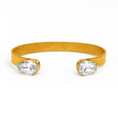 Chunky Plain Swarovski Teardrop Bangle
