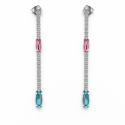 Tennis Earrings With Swarovski Stones