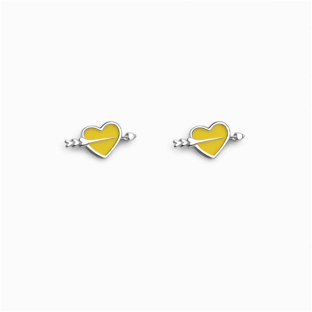 Yellow Heart Earrings
