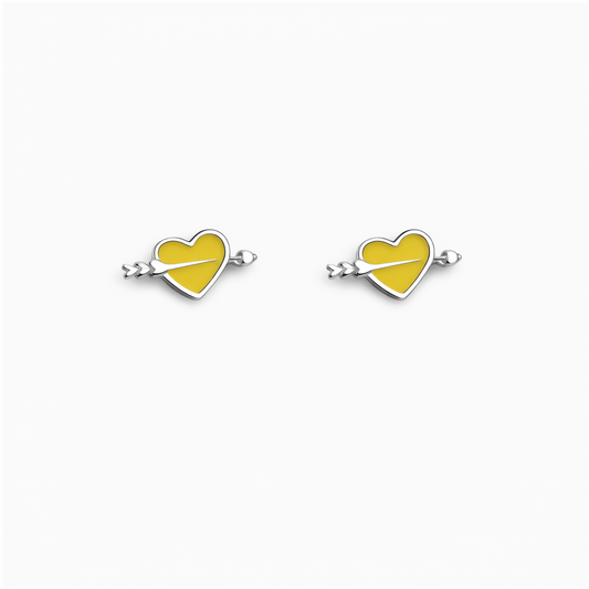 Yellow Heart Earrings
